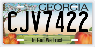 GA license plate CJV7422