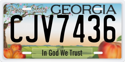 GA license plate CJV7436