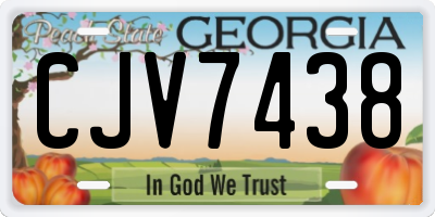 GA license plate CJV7438