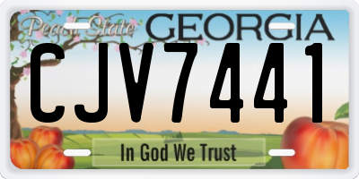 GA license plate CJV7441