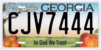 GA license plate CJV7444