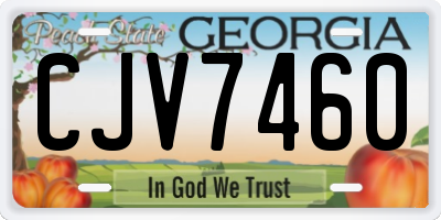 GA license plate CJV7460