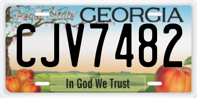 GA license plate CJV7482