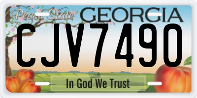 GA license plate CJV7490