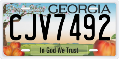 GA license plate CJV7492