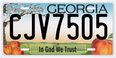 GA license plate CJV7505