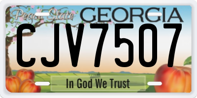 GA license plate CJV7507
