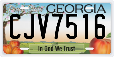 GA license plate CJV7516