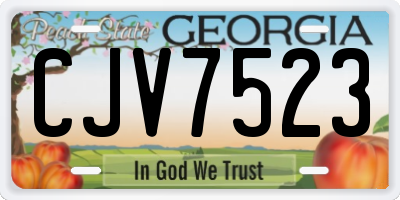 GA license plate CJV7523