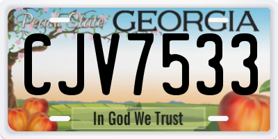 GA license plate CJV7533