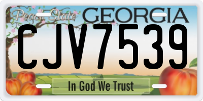 GA license plate CJV7539