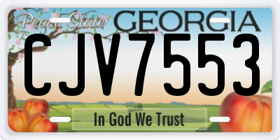 GA license plate CJV7553