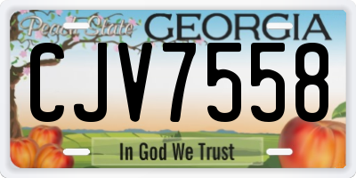 GA license plate CJV7558