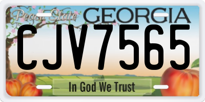 GA license plate CJV7565