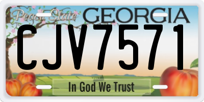 GA license plate CJV7571