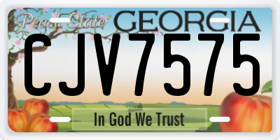 GA license plate CJV7575