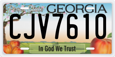 GA license plate CJV7610