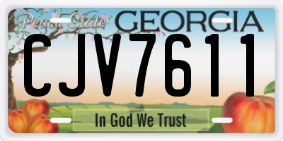 GA license plate CJV7611