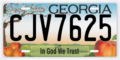 GA license plate CJV7625
