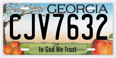 GA license plate CJV7632