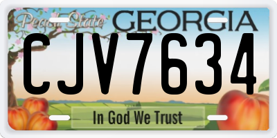GA license plate CJV7634