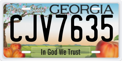 GA license plate CJV7635