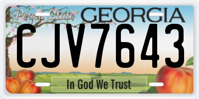 GA license plate CJV7643