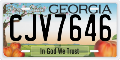 GA license plate CJV7646