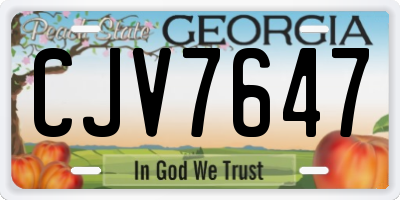 GA license plate CJV7647