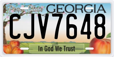 GA license plate CJV7648