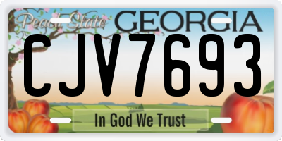 GA license plate CJV7693