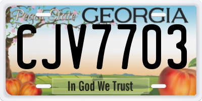 GA license plate CJV7703