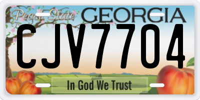 GA license plate CJV7704