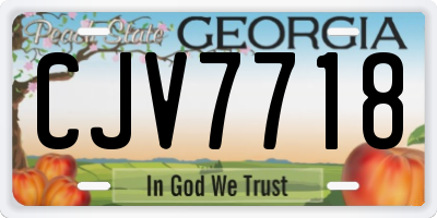 GA license plate CJV7718