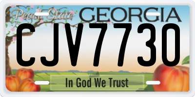 GA license plate CJV7730