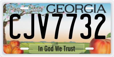 GA license plate CJV7732