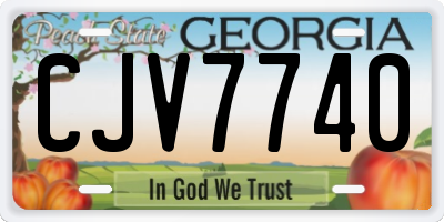 GA license plate CJV7740