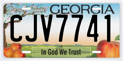GA license plate CJV7741