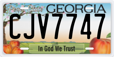 GA license plate CJV7747