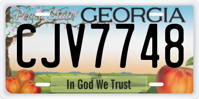 GA license plate CJV7748
