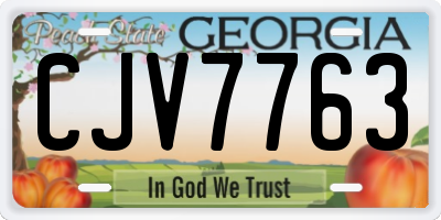 GA license plate CJV7763