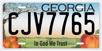 GA license plate CJV7765
