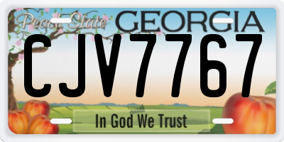 GA license plate CJV7767