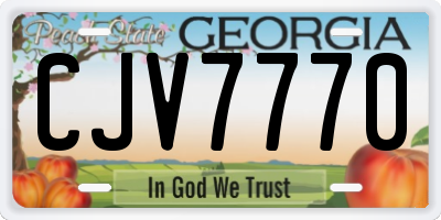 GA license plate CJV7770