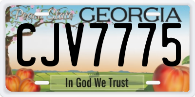 GA license plate CJV7775