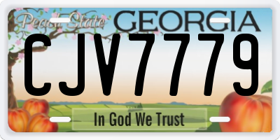GA license plate CJV7779