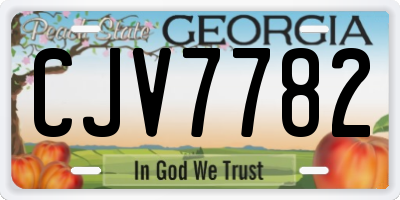 GA license plate CJV7782