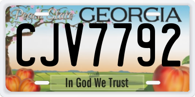 GA license plate CJV7792
