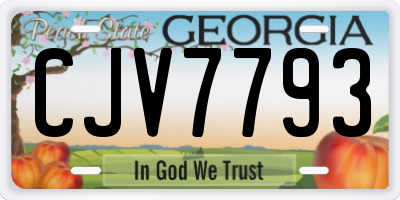 GA license plate CJV7793
