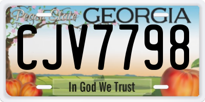 GA license plate CJV7798